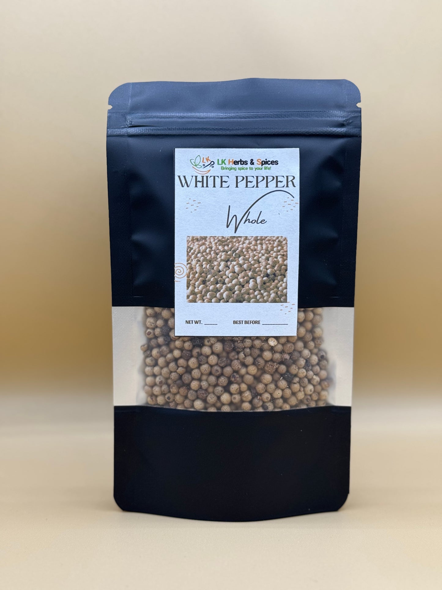 WHITE WHOLE PEPPER - 50g REFILL POUCH