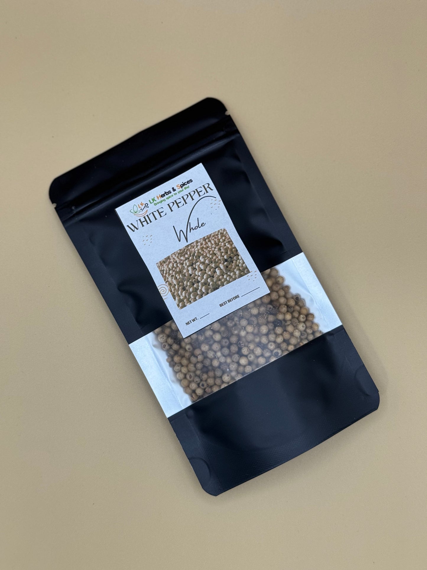 WHITE WHOLE PEPPER - 50g REFILL POUCH