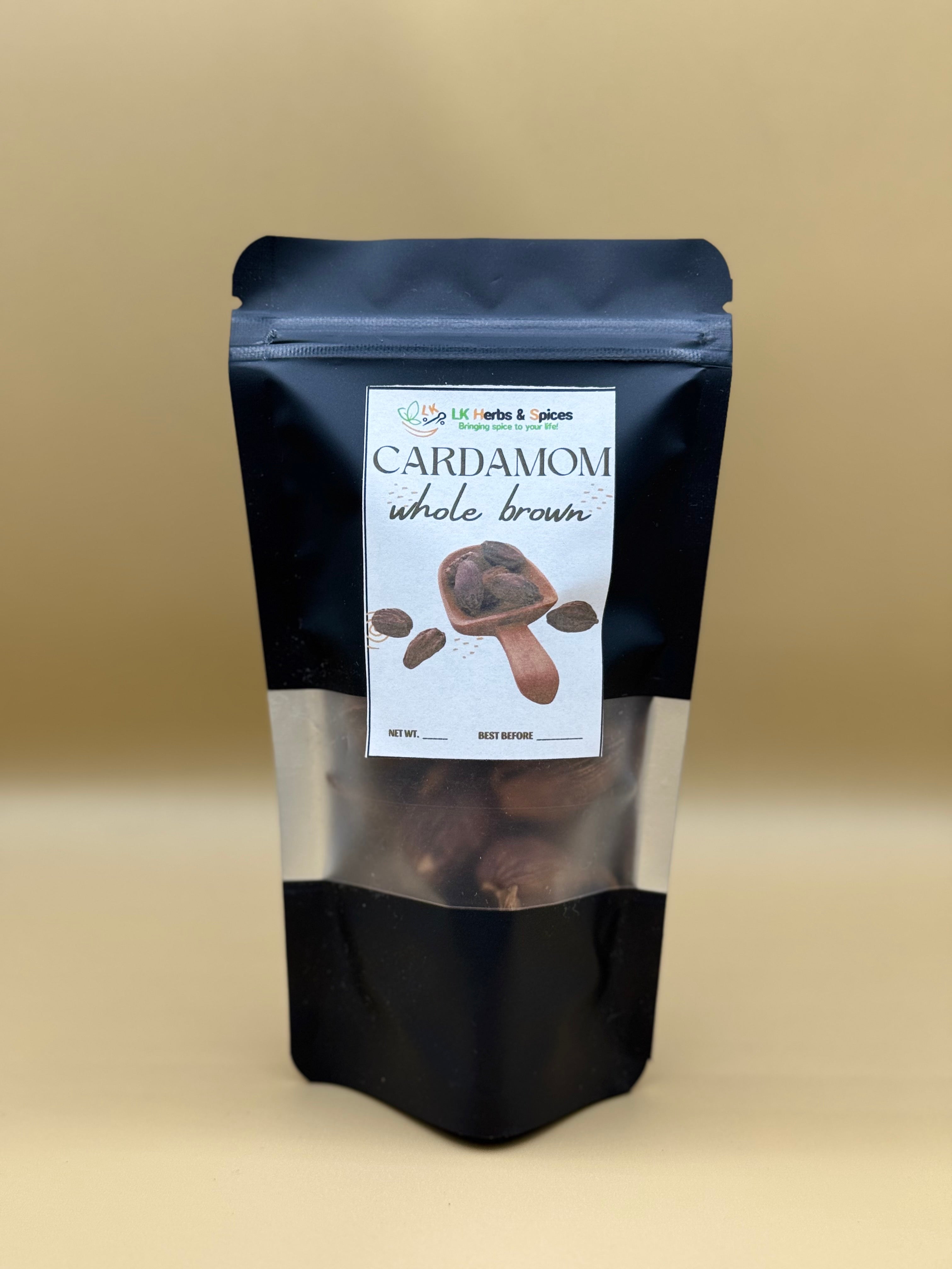 CARDAMOM WHOLE BROWN - 50g REFILL POUCH