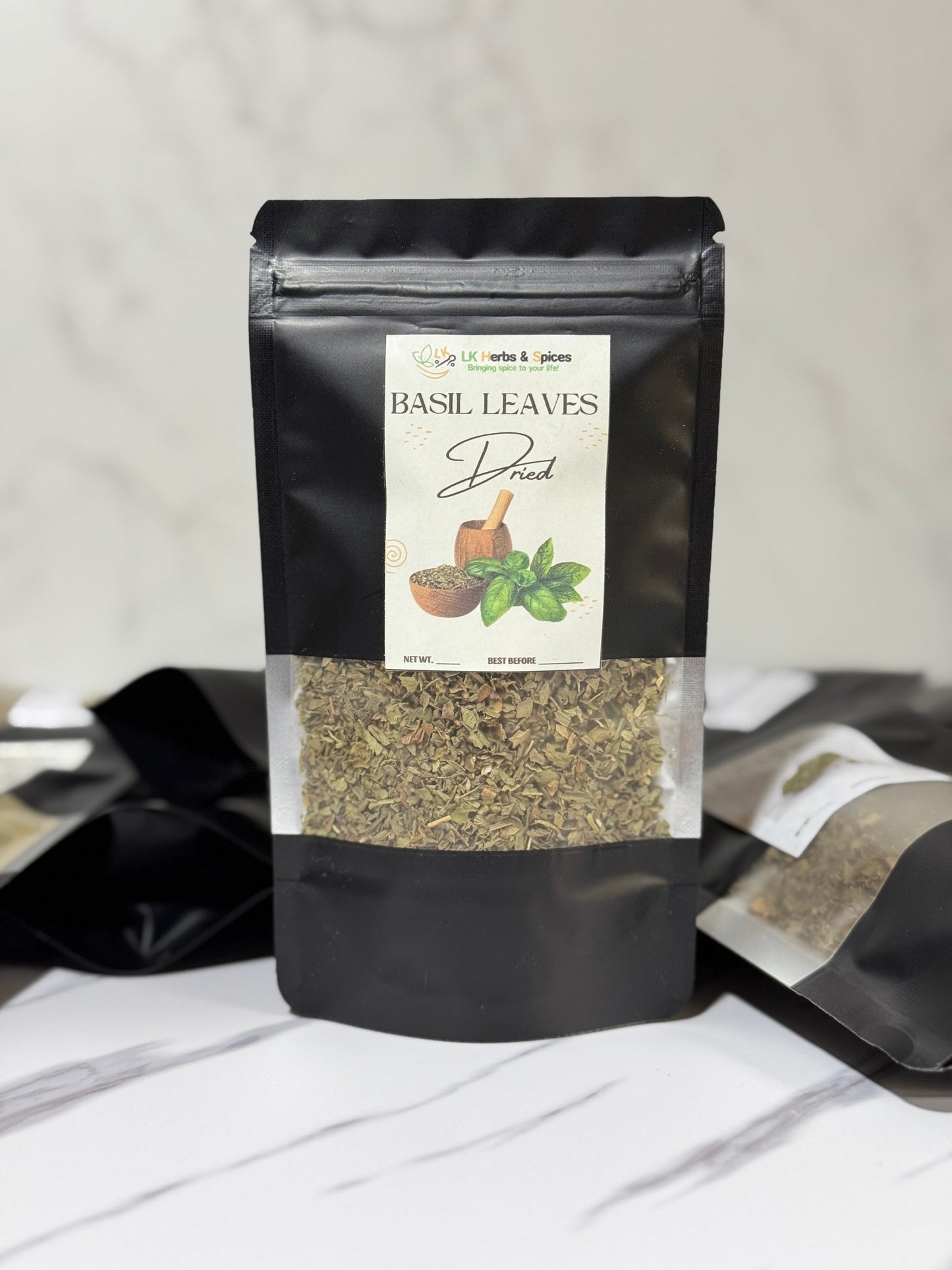 BASIL DRIED LEAVES - 20g REFILL POUCH